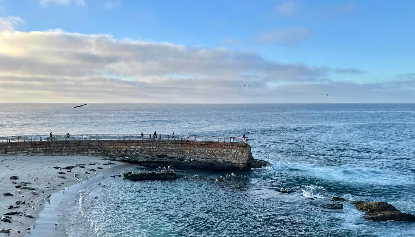 Rocky coastline and cliffs above the Pacific Ocean